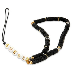 Guess zawieszka GUSTPEARK Phone Strap czarny/black Heishi Beads
