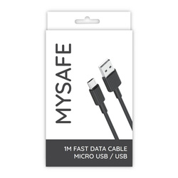 MYSAFE NB CABLE P156 MICRO USB 1M BLACK