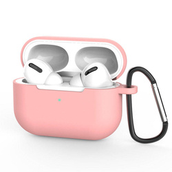 SILICONE PROTECTIVE CASE FOR AIRPODS PRO + PINK CARABINET KEY RING