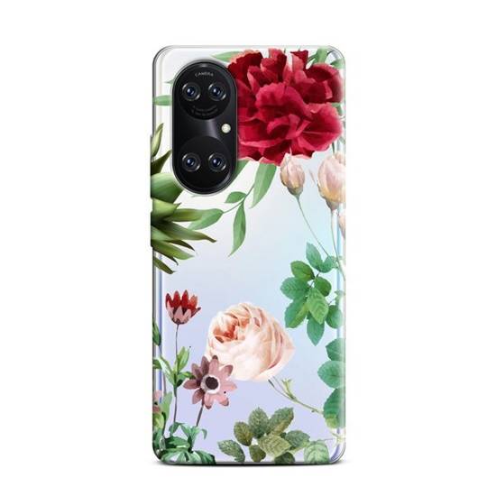 CASEGADGET CASE OVERPRINT RED ROSE AND LEAVES HUAWEI P50