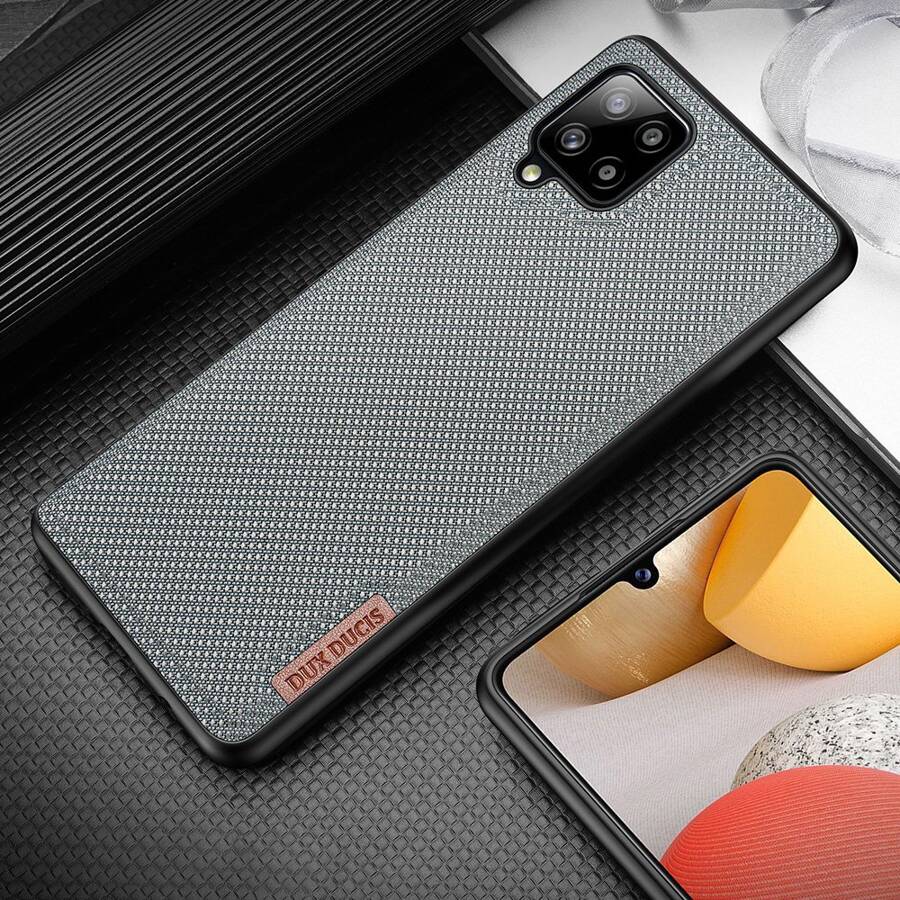 DUX DUCIS FINO CASE COVERED WITH NYLON MATERIAL FOR SAMSUNG GALAXY A42 5G GRAY