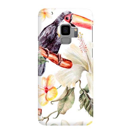 FUNNY CASE OVERPRINT TOUCAN AND FLOWER SAMSUNG GALAXY S9