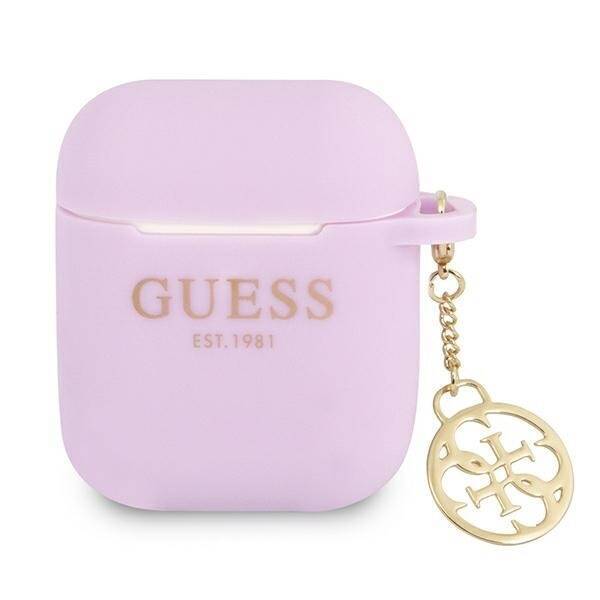 GUESS GUA2LSC4EU AIRPODS 1/2 COVER PURPLE/PURPLE SILICONE CHARM 4G COLLECTION