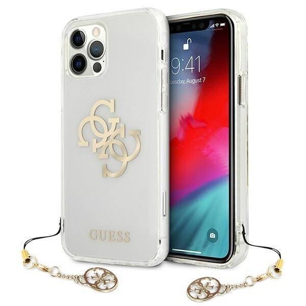 GUESS GUHCP12LKS4GGO IPHONE 12 PRO MAX 6.7 "TRANSPARENT HARDCASE 4G GOLD CHARMS COLLECTION