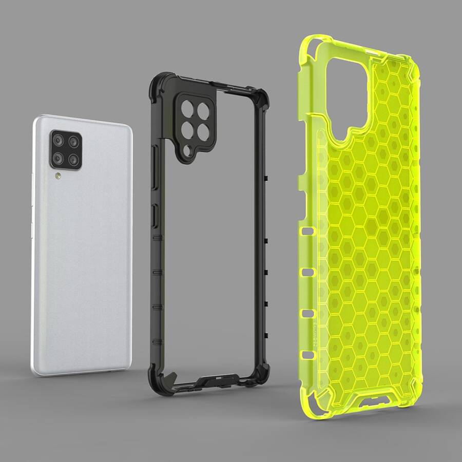 HONEYCOMB CASE ARMOR COVER WITH TPU BUMPER FOR SAMSUNG GALAXY A42 5G BLACK