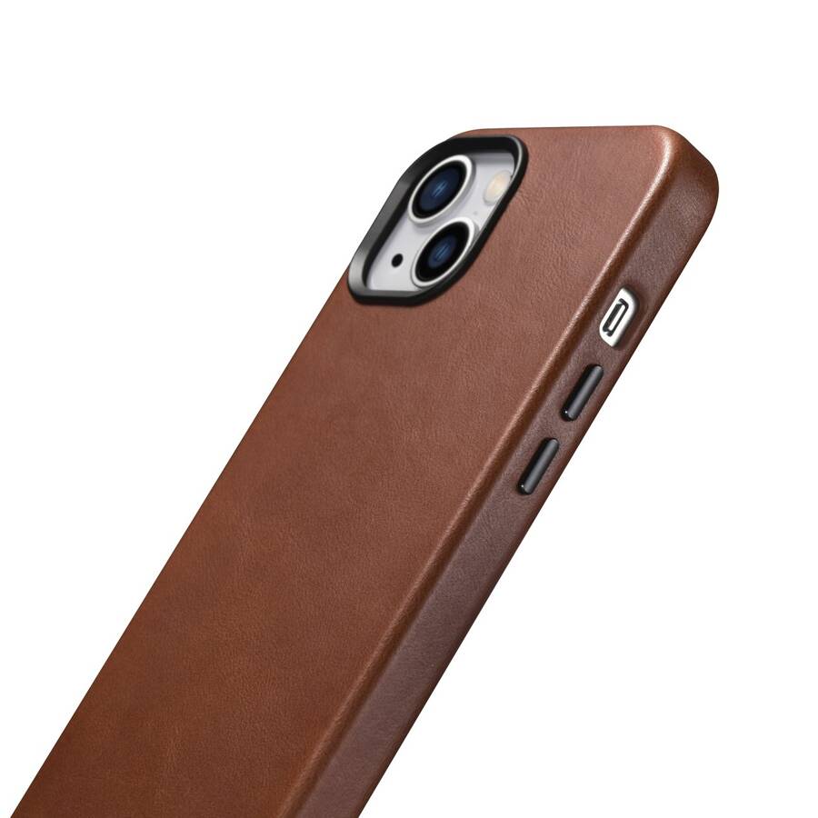 ICARER OIL WAX PREMIUM LEATHER CASE MAGNETIC LEATHER CASE IPHONE 14 WITH MAGSAFE BROWN (WMI14220701-RB)