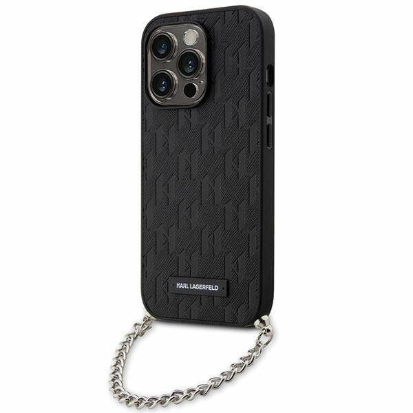 Karl Lagerfeld KLHCP14XSACKLHPK iPhone 14 Pro Max 6.7" czarny/black hardcase Saffiano Monogram Chain