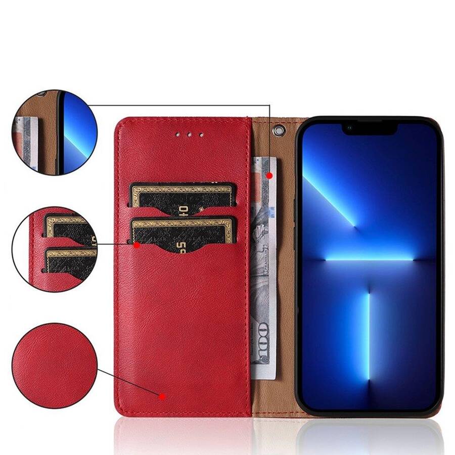 MAGNET STRAP CASE CASE FOR SAMSUNG GALAXY A12 5G POUCH WALLET + MINI LANYARD PENDANT RED