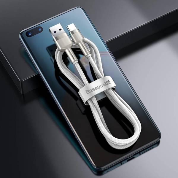 USB CABLE FOR USB-C BASEUS CAFULE, 66W, 1M (WHITE)