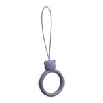 A SILICONE LANYARD FOR A PHONE BEAR RING ON A FINGER GRAY-BLUE