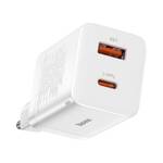 BASEUS SUPER PRO FAST WALL CHARGER USB / USB TYPE C 30W POWER DELIVERY QUICK CHARGE WHITE (CCSUPP-E02)