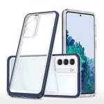 CLEAR 3IN1 CASE FOR SAMSUNG GALAXY S23 SILICONE COVER WITH FRAME BLUE