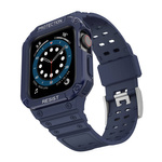 PROTECT STRAP BAND BAND WITH CASE FOR APPLE WATCH 7 / SE (41/40 / 38MM) CASE ARMORED WATCH COVER BLUE