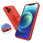 ROPE CASE GEL TPU AIRBAG CASE COVER WITH LANYARD FOR IPHONE 13 MINI RED