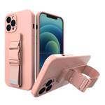 ROPE CASE GEL TPU AIRBAG CASE COVER WITH LANYARD FOR SAMSUNG GALAXY A32 4G PINK
