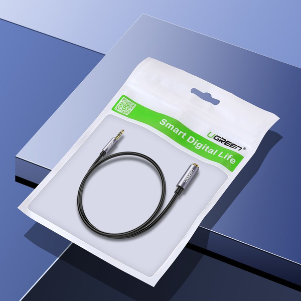 Ugreen AV118 10592 cable 3.5 mm mini jack (male) / 3.5 mm mini jack (female) 1m - silver