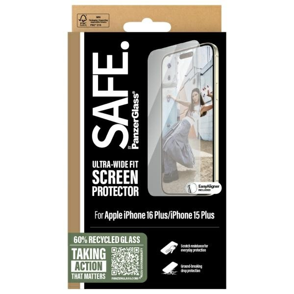 SAFE by PanzerGlass iPhone 16 Plus 6.7" Screen Protector Ultra-Wide Fit SAFE95877