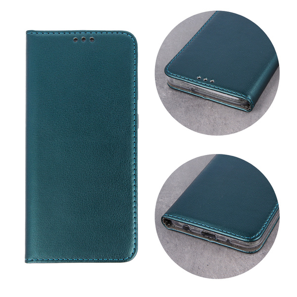 Etui Smart Magnetic do Motorola Moto G72 ciemnozielone