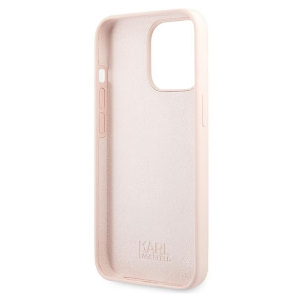 KARL LAGERFELD KLHCP13XSLKHLP IPHONE 13 PRO MAX 6,7" JASNORÓŻOWY/LIGHT PINK HARDCASE SILICONE KARL`S HEAD