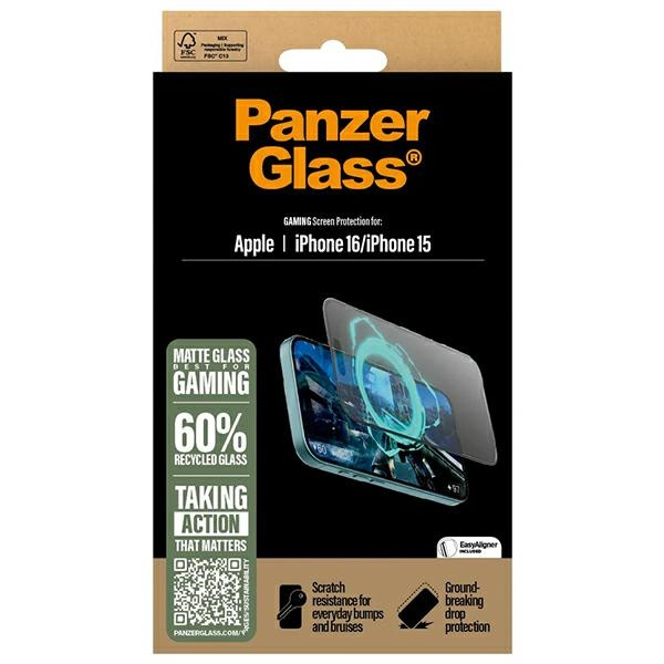 PanzerGlass Gaming Screen Protector iPhone 16 / 15 6.1" Ultra-Wide Fit 2857