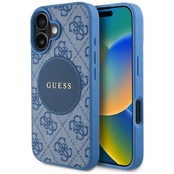 Etui Guess 4G Circle Classic Logo        MagSafe do iPhone 16 niebieski