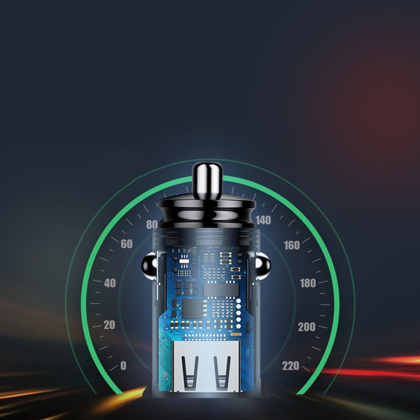 Baseus Circular smart car charger 2x USB QC3.0 Quick Charge 3.0 SCP AFC 30W black (CCALL-YD01)
