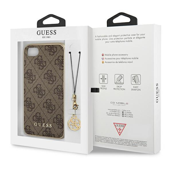 Guess GUHCI8GF4GBR iPhone 7/8/SE 2020 / SE 2022 brown/brązowy hard case 4G Charms Collection