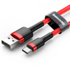 Baseus Cafule Cable wytrzymały nylonowy kabel przewód USB / USB-C QC3.0 2A 3M czerwony (CATKLF-U09)