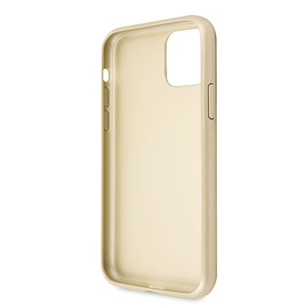 Guess GUHCN65RSSASGO iPhone 11 Pro Max złoty/gold hard case Saffiano 4G Circle Logo