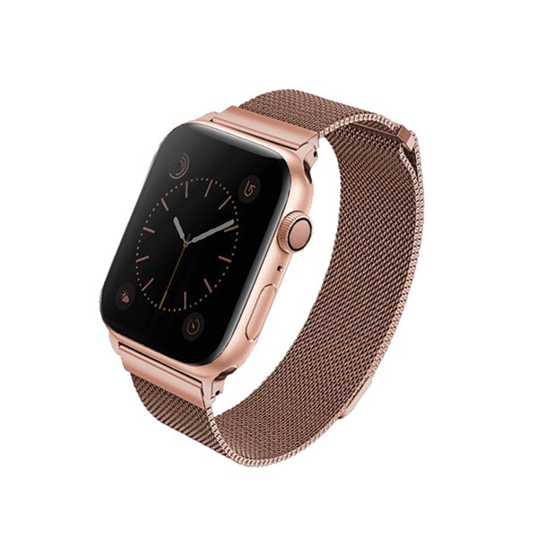 Pasek Uniq Dante Stainless Steel na Apple Watch 1/2/3/4/5/6/7/8/SE/SE2 38/40/41mm - różowo-złoty