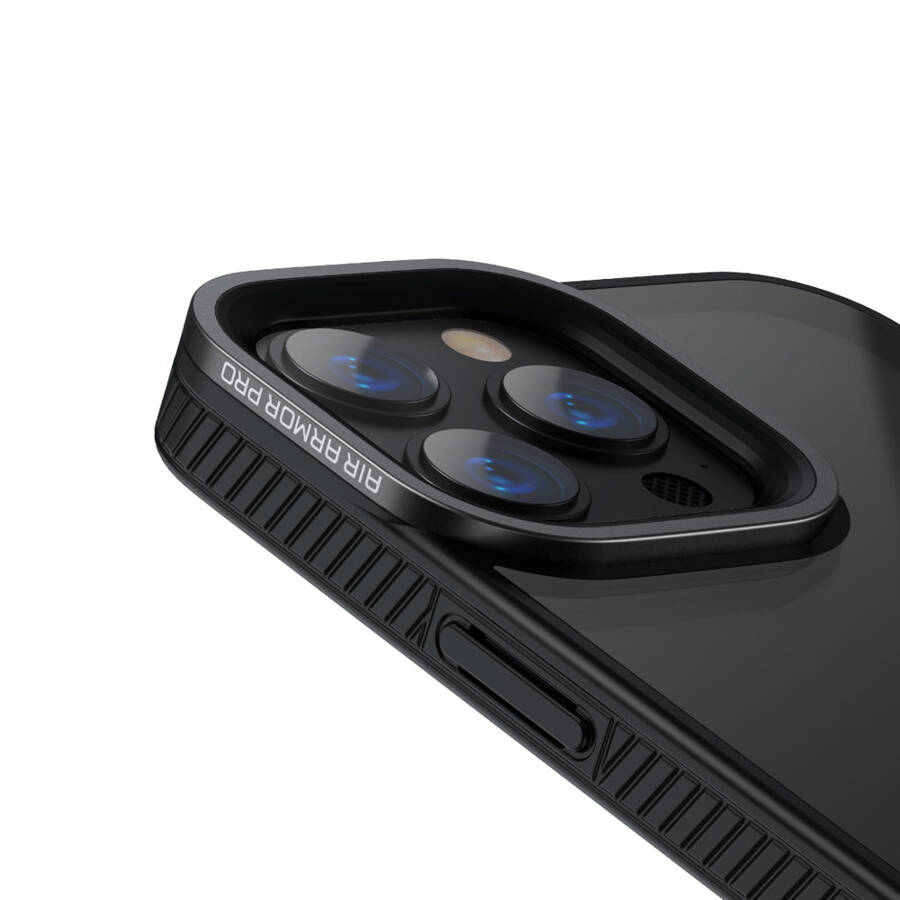 Baseus Crystal Phone Case pancerne etui do iPhone 13 Pro Max z żelową ramką czarny (ARJT000201)