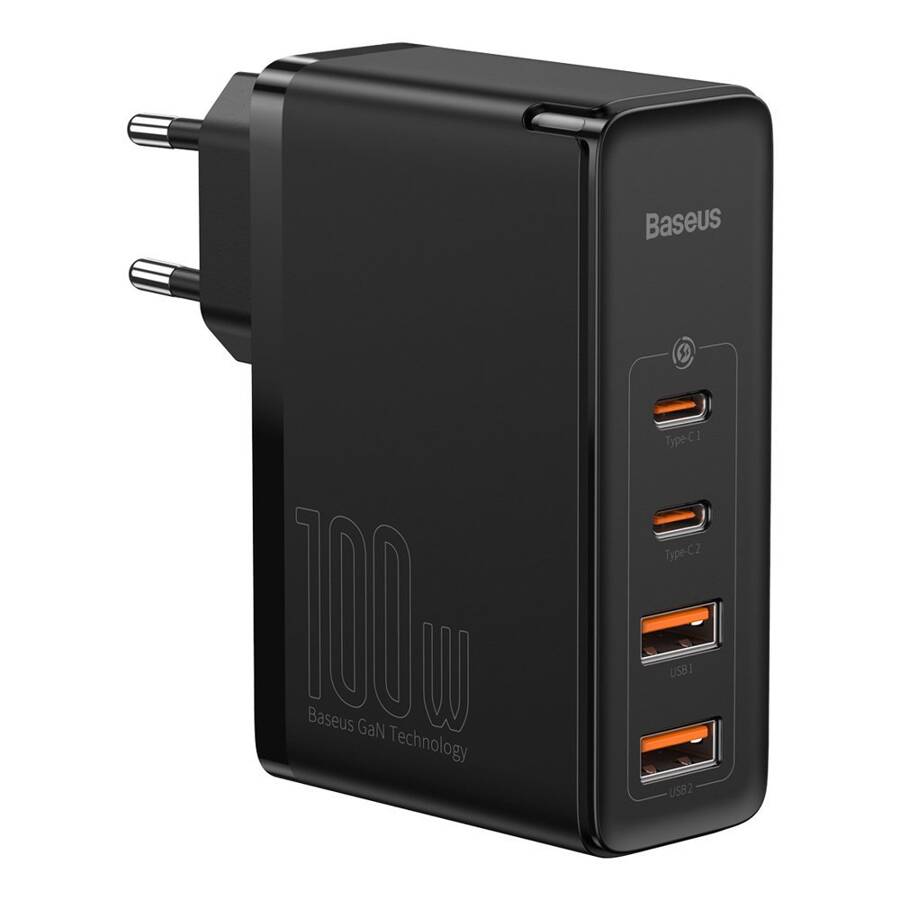 Baseus GaN2 Pro szybka ładowarka sieciowa 100W USB / USB Typ C Quick Charge 4+ Power Delivery czarny (CCGAN2P-L01)