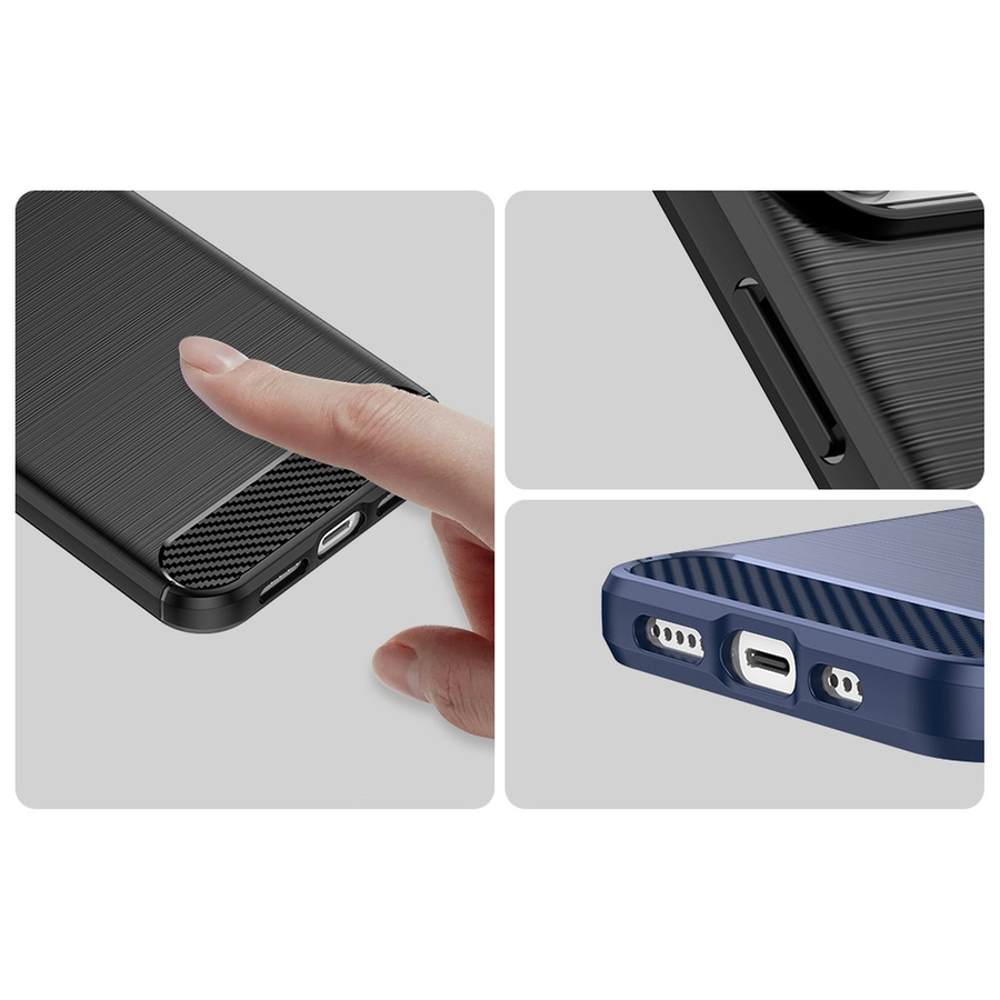 Carbon Case etui iPhone 14 Pro Max elastyczny żelowy pokrowiec na tył plecki czarny