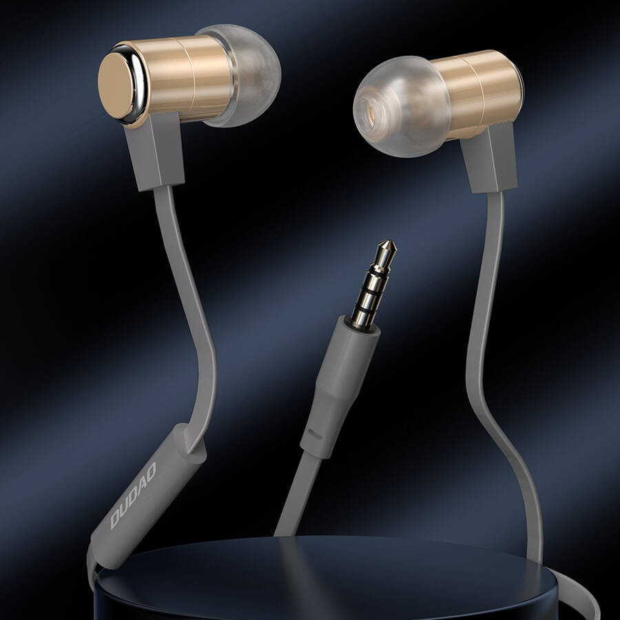 Dudao dokanałowe słuchawki zestaw słuchawkowy z pilotem i mikrofonem 3,5 mm mini jack złote (X13S)