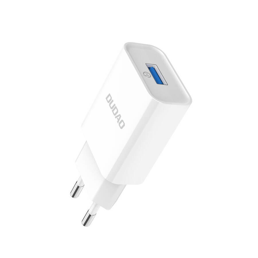 Dudao ładowarka sieciowa USB QC3.0 12W biały + kabel Lightning 1m (A3EU)