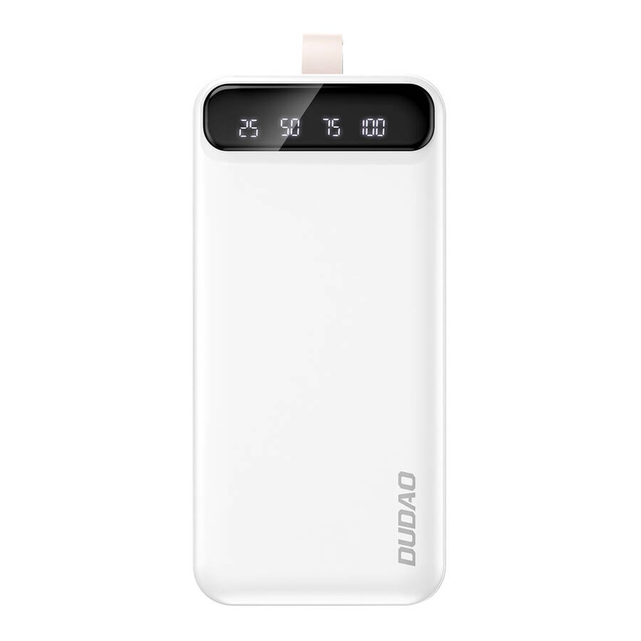 Dudao power bank 30000 mAh 3x USB z lampką LED biały (K8s+ white)