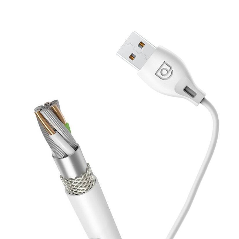 Dudao przewód kabel USB / Lightning 2.1A 2m biały (L4L 2m white)