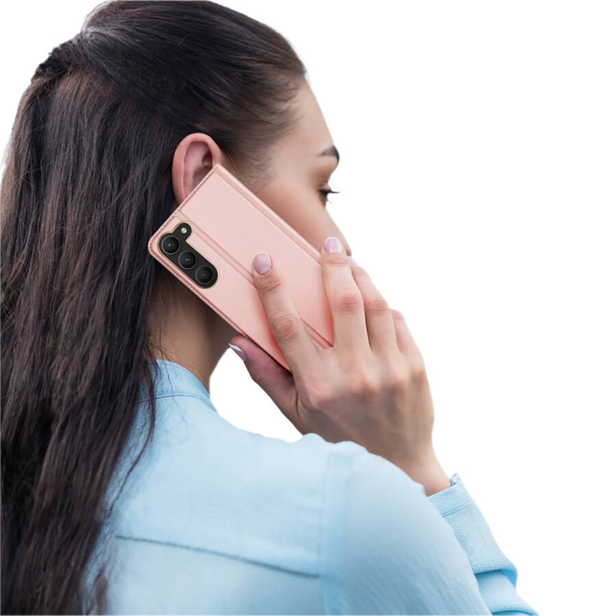 Dux Ducis Skin Pro etui Samsung Galaxy S23+ pokrowiec z klapką portfel na kartę podstawka różowe
