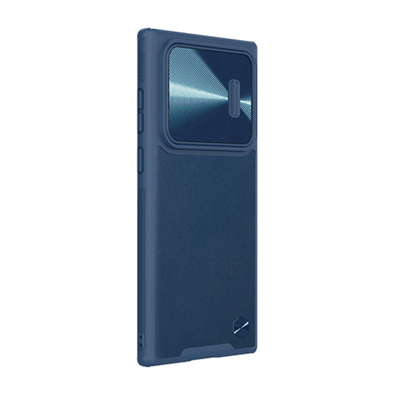 Etui Nillkin CamShield Leather do Samsung Galaxy S22 Ultra (niebieskie)