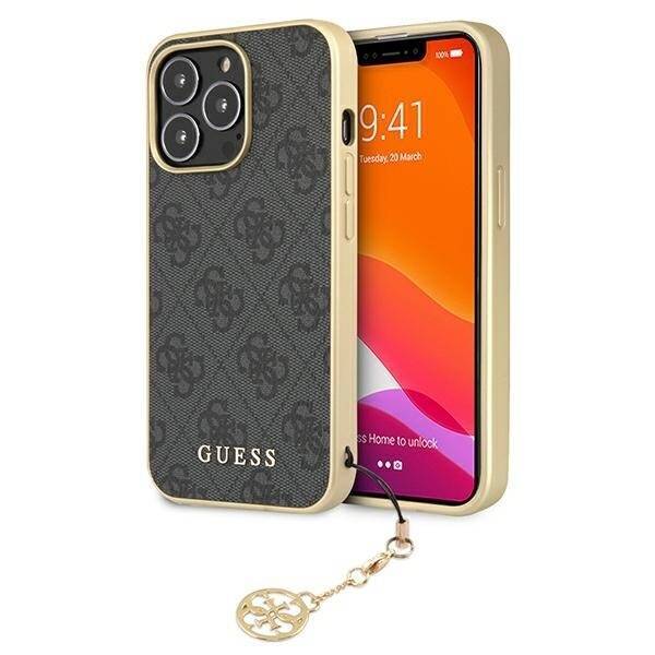 GUESS GUHCP13XGF4GGR IPHONE 13 PRO MAX 6,7" SZARY/GREY HARDCASE 4G CHARMS COLLECTION