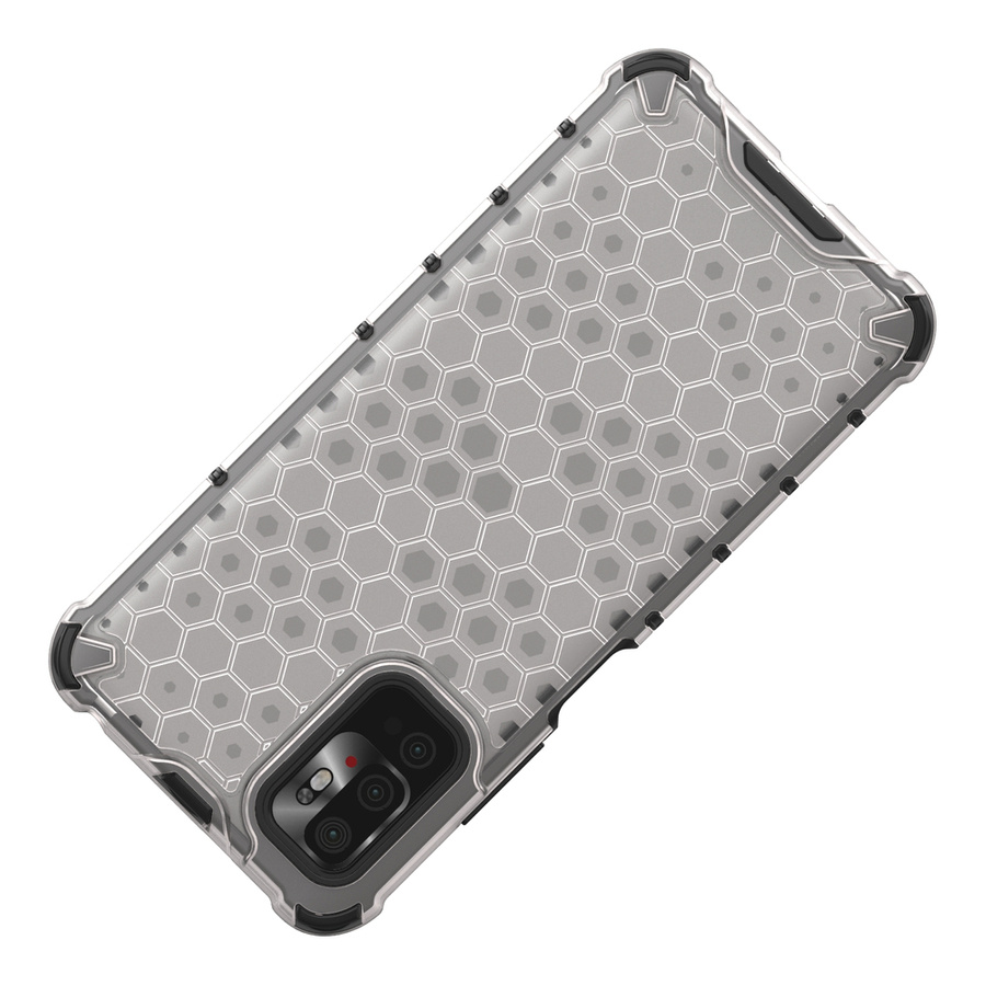 Honeycomb etui pancerny pokrowiec z żelową ramką Xiaomi Redmi Note 10 5G / Poco M3 Pro przezroczysty