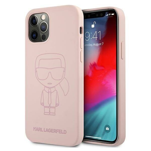KARL LAGERFELD KLHCP12LSILTTPI IPHONE 12 PRO MAX 6,7" SILICONE IKONIK OUTLINE RÓŻOWY/PINK