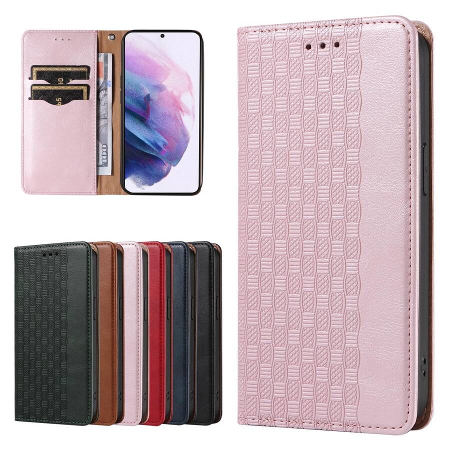 Magnet Strap Case etui do Samsung Galaxy S22+ (S22 Plus) pokrowiec portfel + mini smycz zawieszka różowy