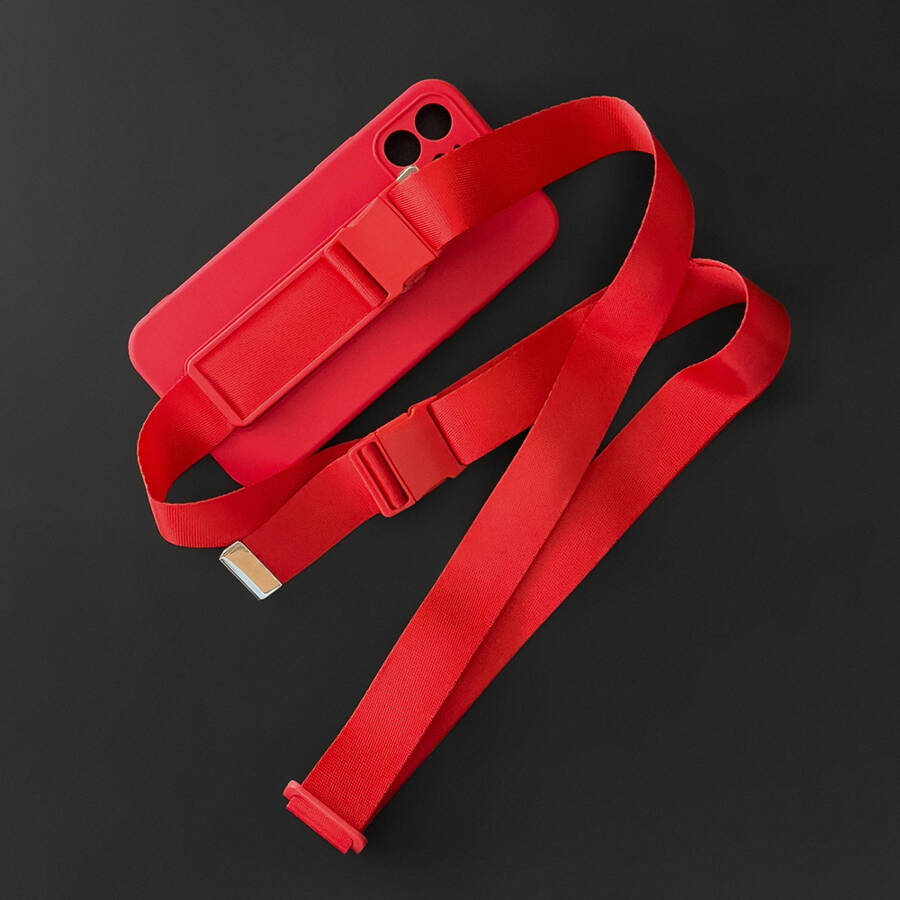 Rope case żelowe etui ze smyczą łańcuszkiem torebka smycz Xiaomi Redmi Note 9 Pro / Redmi Note 9S granatowy