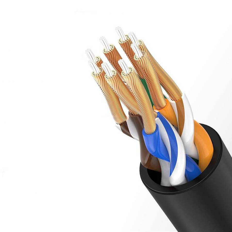Ugreen kabel przewód internetowy sieciowy Ethernet patchcord RJ45 Cat 6A UTP 1000Mbps 5 m czarny (70654)