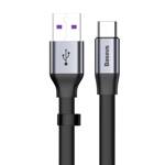 Baseus Simple płaski kabel przewód USB / USB Typ C SuperCharge 5A 40W Quick Charge 3.0 QC 3.0 23cm szary (CATMBJ-BG1)
