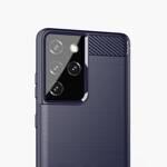 Carbon Case elastyczne etui pokrowiec Samsung Galaxy S21 Ultra 5G niebieski