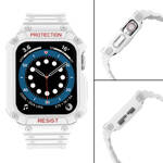 Protect Strap Band opaska z etui do Apple Watch 7 / 6 / 5 / 4 / 3 / 2 / SE (41 / 40 / 38mm) obudowa pancerny pokrowiec na zegarek biały